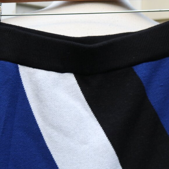 New Yprk & Cpmpany Blue Black White Diagonal Stripe Sweater Knit Midi Skirt  XL - Picture 5 of 8
